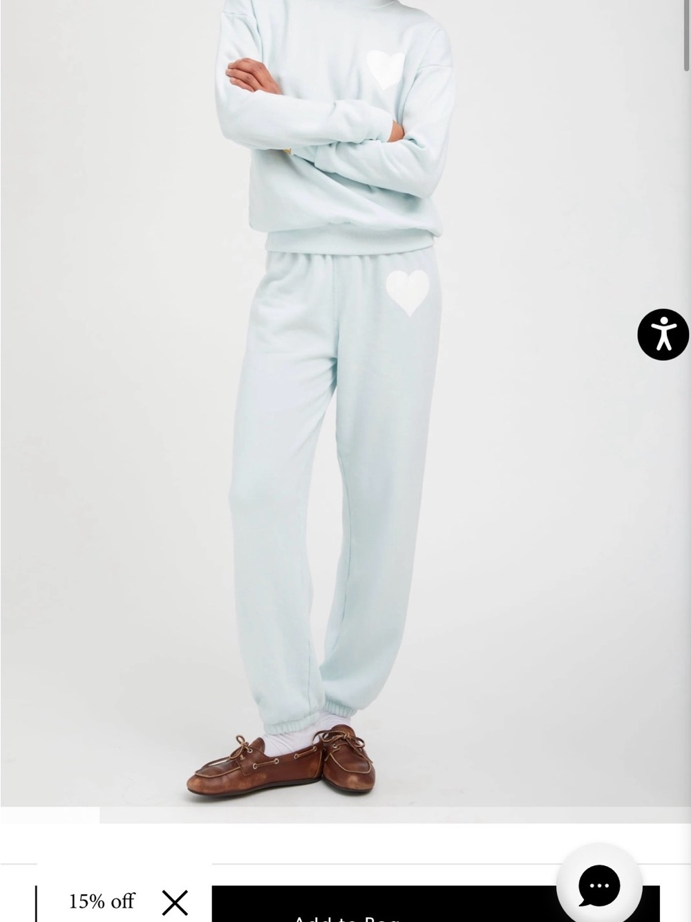 Cozy Heart Joggers in Pale Blue Sprwmn